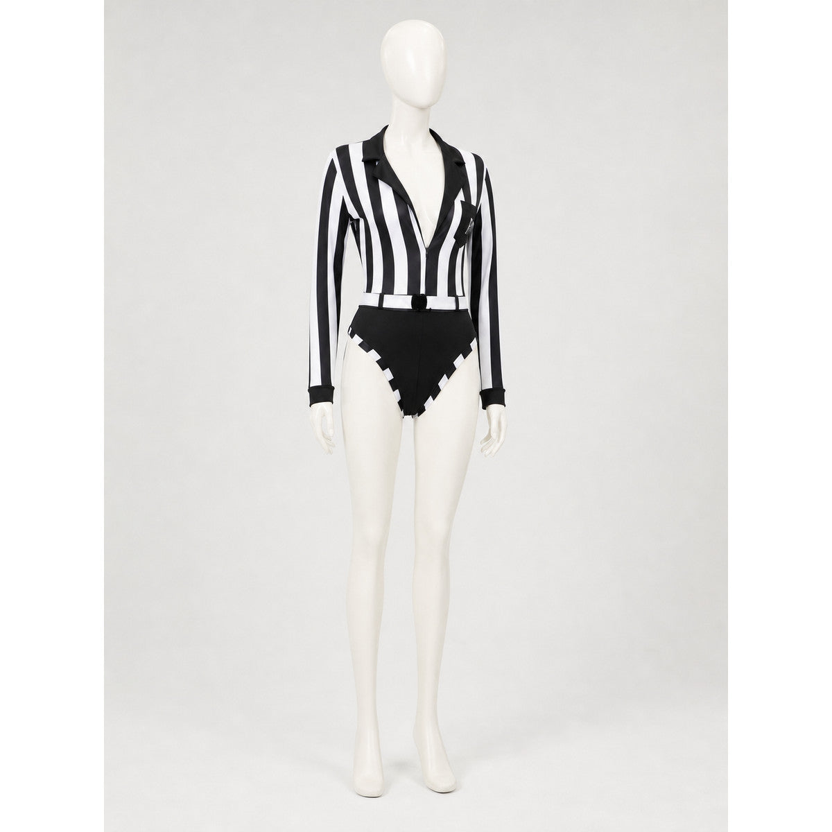 Striped Judge Costume Jumpsuit with Collar