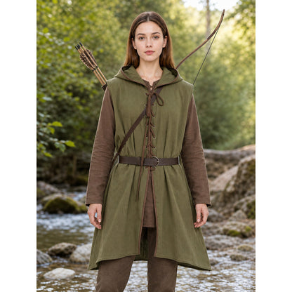 Medieval Cotton-Linen Hooded Tunic lifestyle view