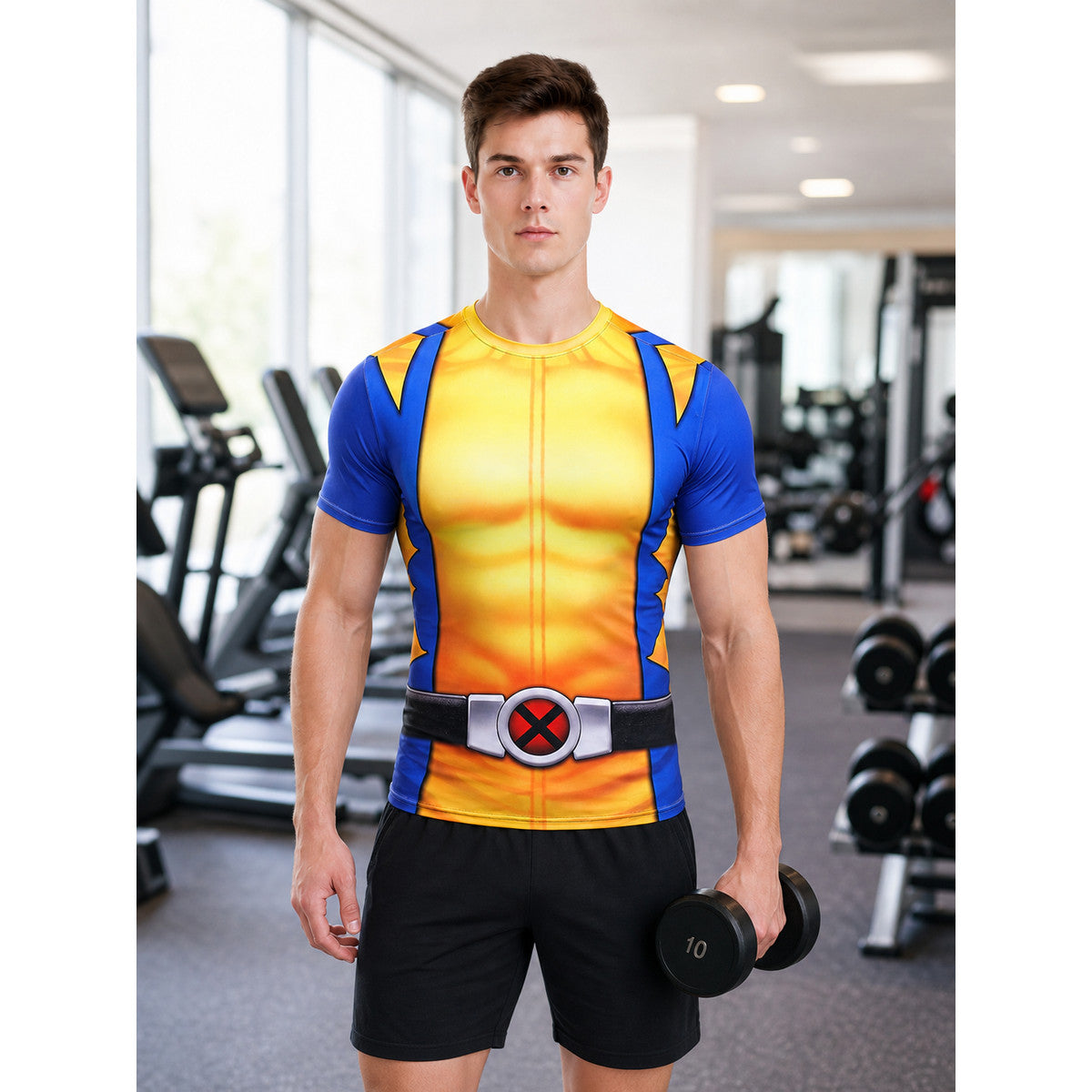 Superhero T-shirt with an Iron Man print lifestyle view