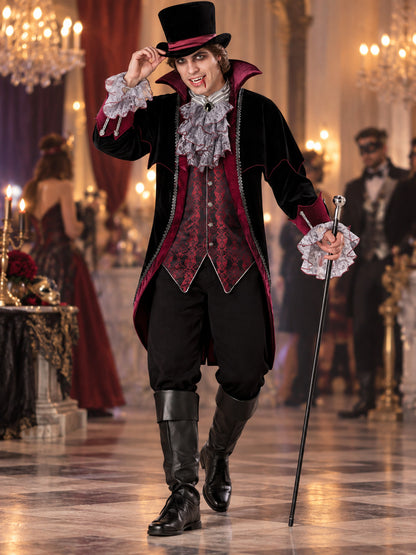 Adult Vampire Costume with Jabot and Top Hat