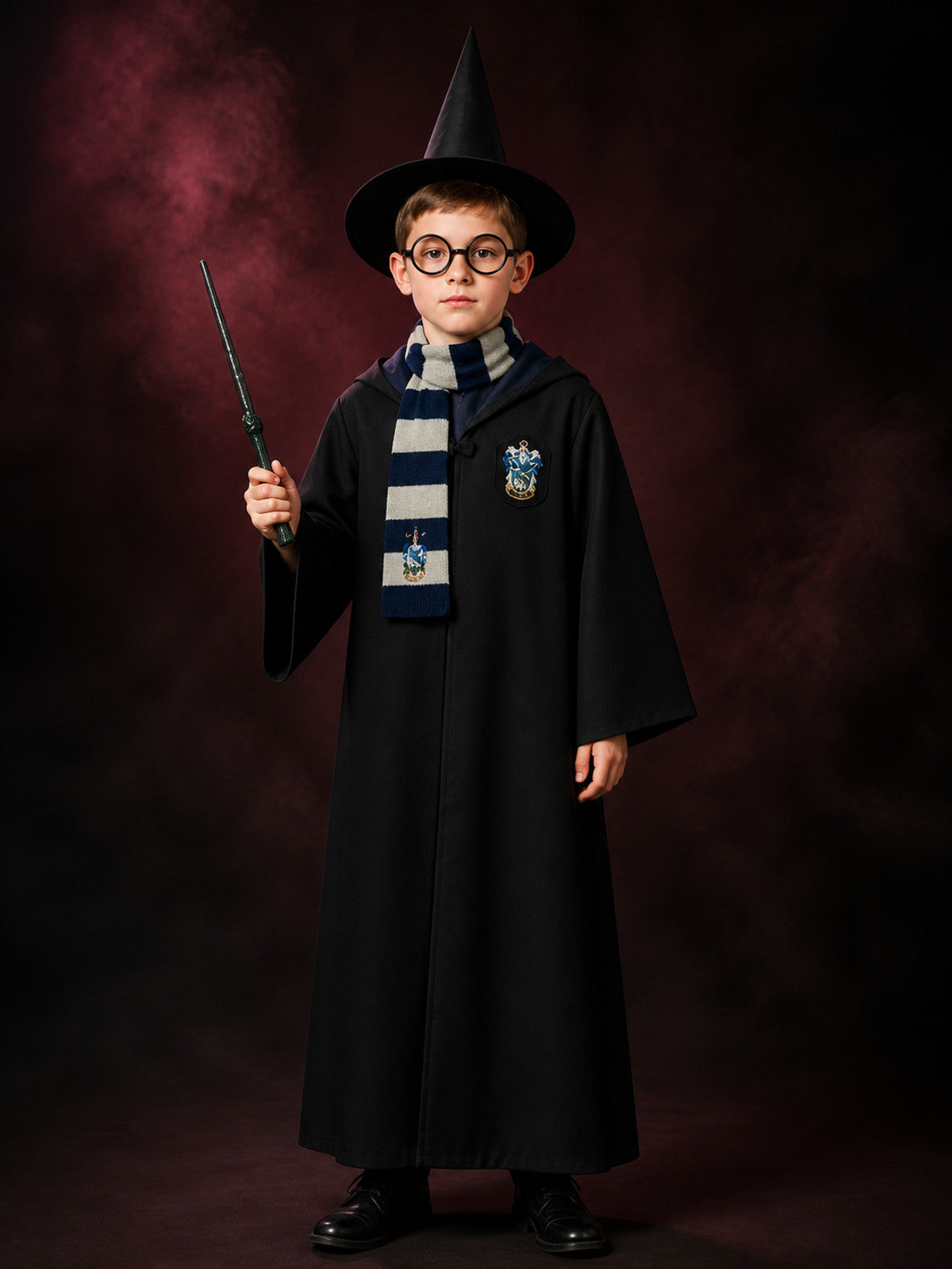 Ravenclaw Wizard Robe with Hood and Scarf for Cosplay main product view