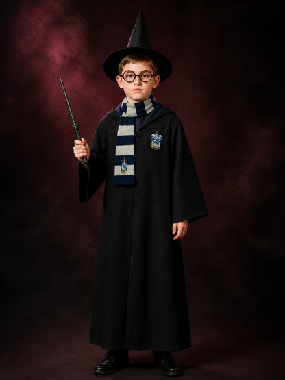 Ravenclaw Wizard Robe with Hood and Scarf for Cosplay main product view