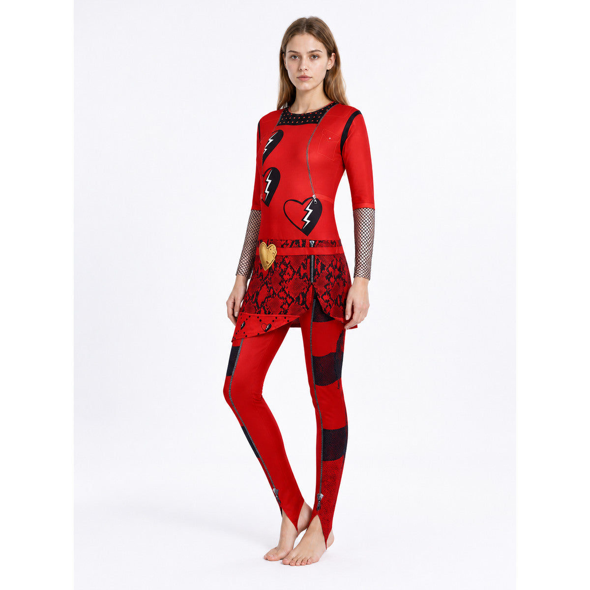 Red Queen Costume with an Asymmetrical Skirt and Heart lifestyle