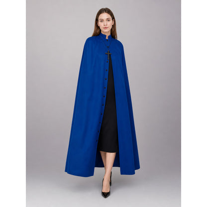 Long Blue Carnival Cloak with a Cross