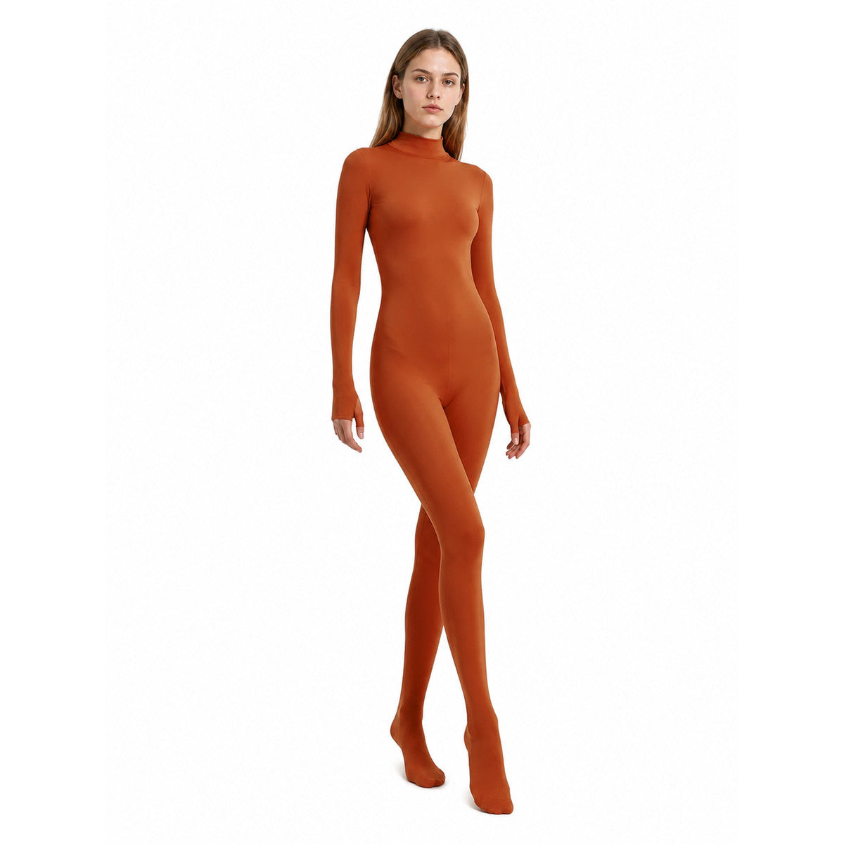 Jumpsuit with a High Collar and Covered Hands and Feet lifestyle