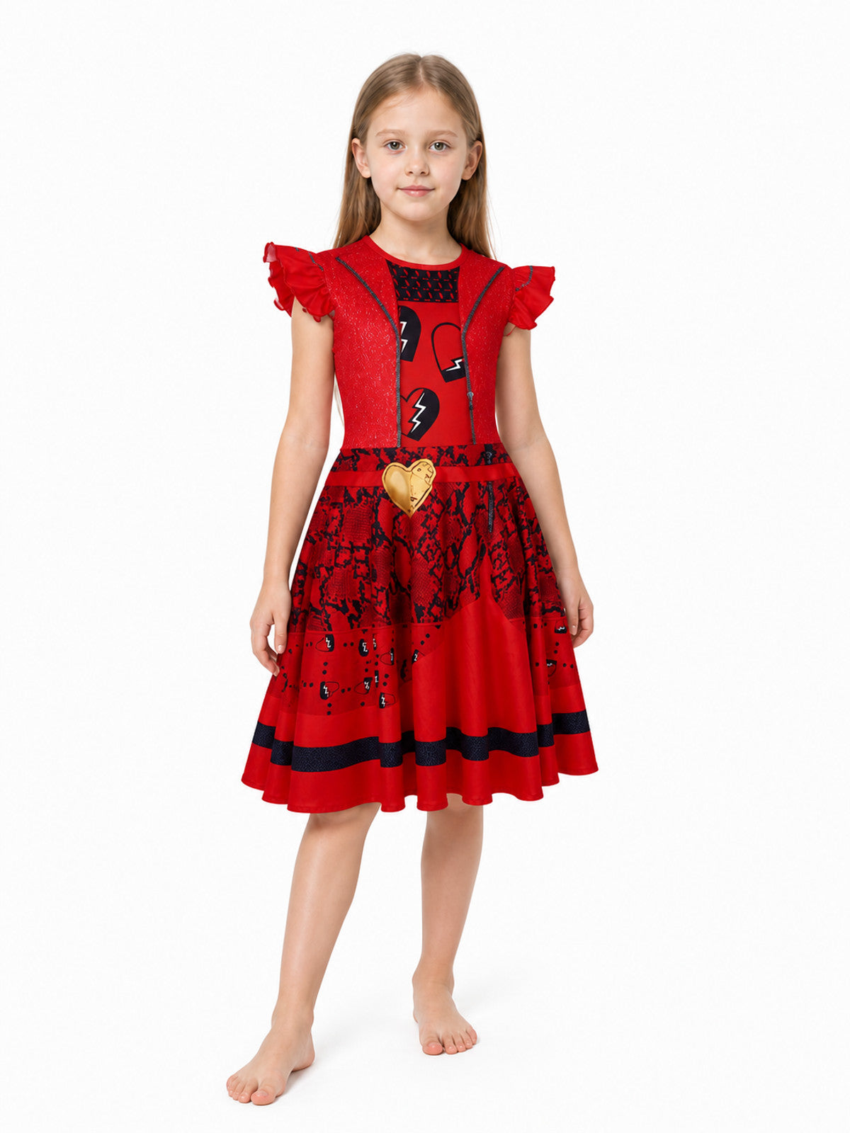 Children's Red Queen Costume Dress for Halloween