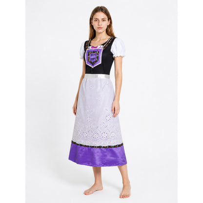 Dress with Floral Embroidery and Puff Sleeves Costume Dresses detail