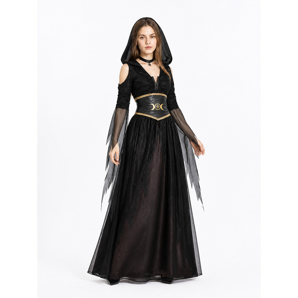 Halloween Witch Costume with Corset and Cape lifestyle