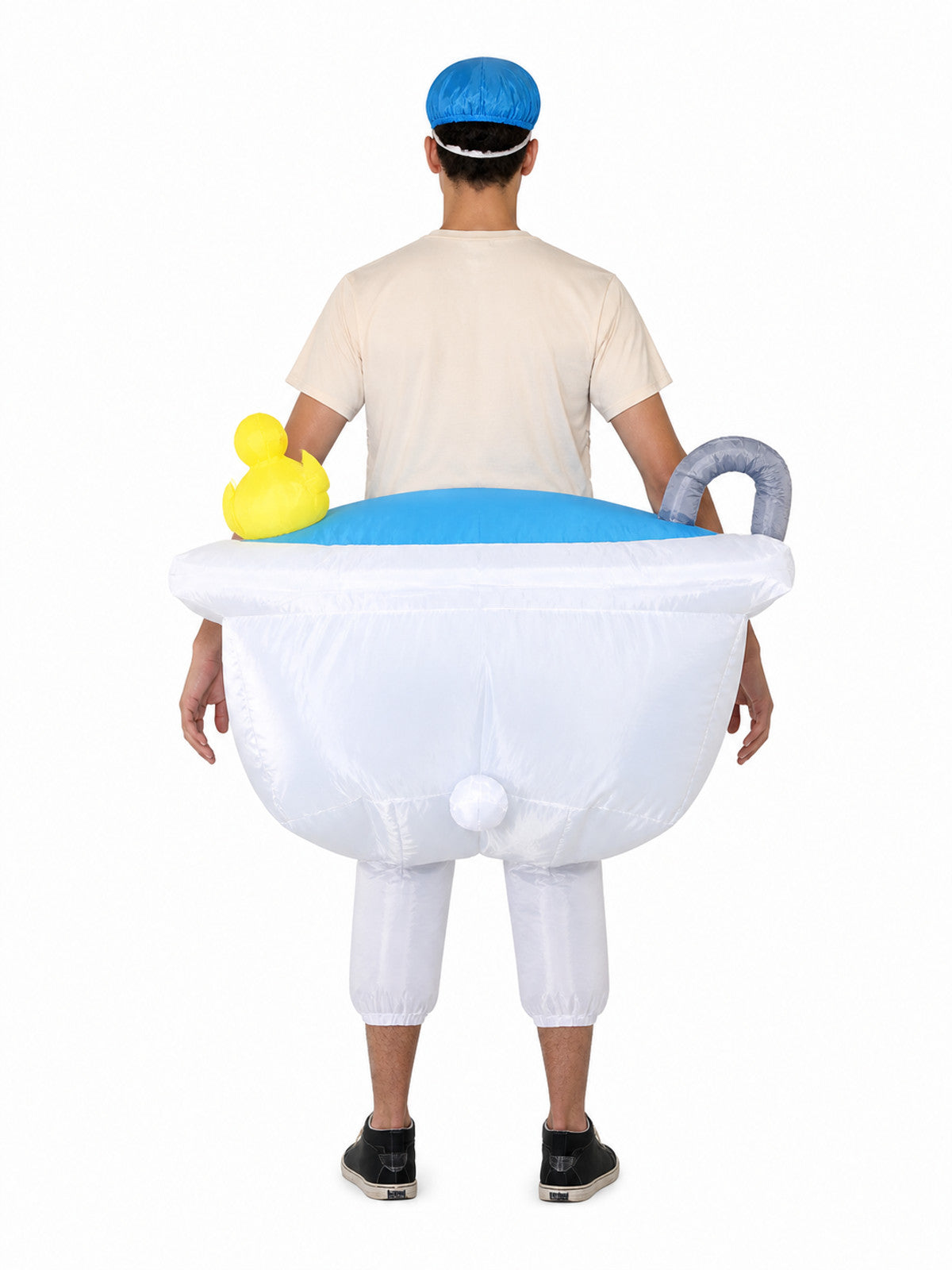 Inflatable Bathtub Costume with Duck for Halloween and Parties back view