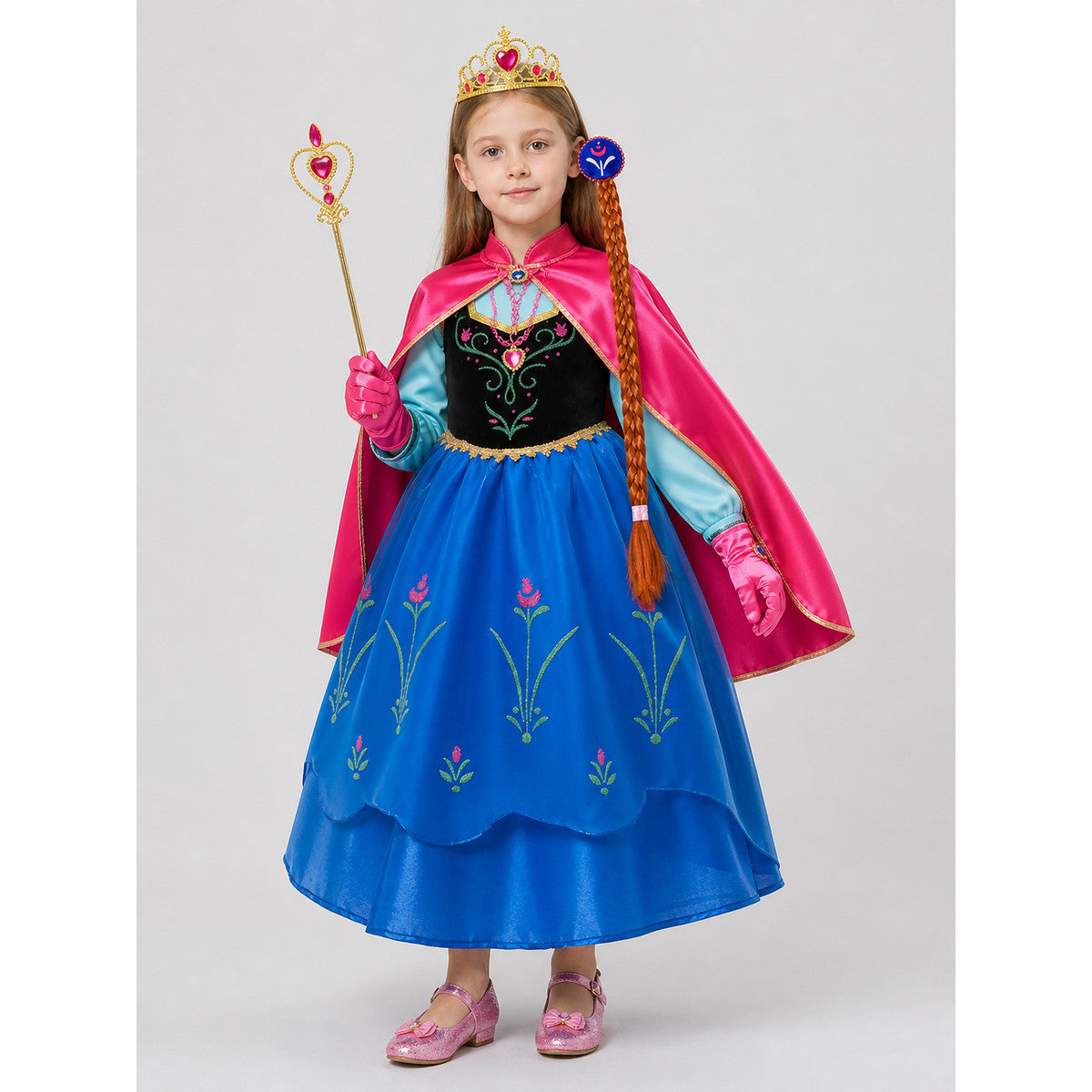 Children's Princess Anna Costume with Cape and Accessories Costume Capes detail