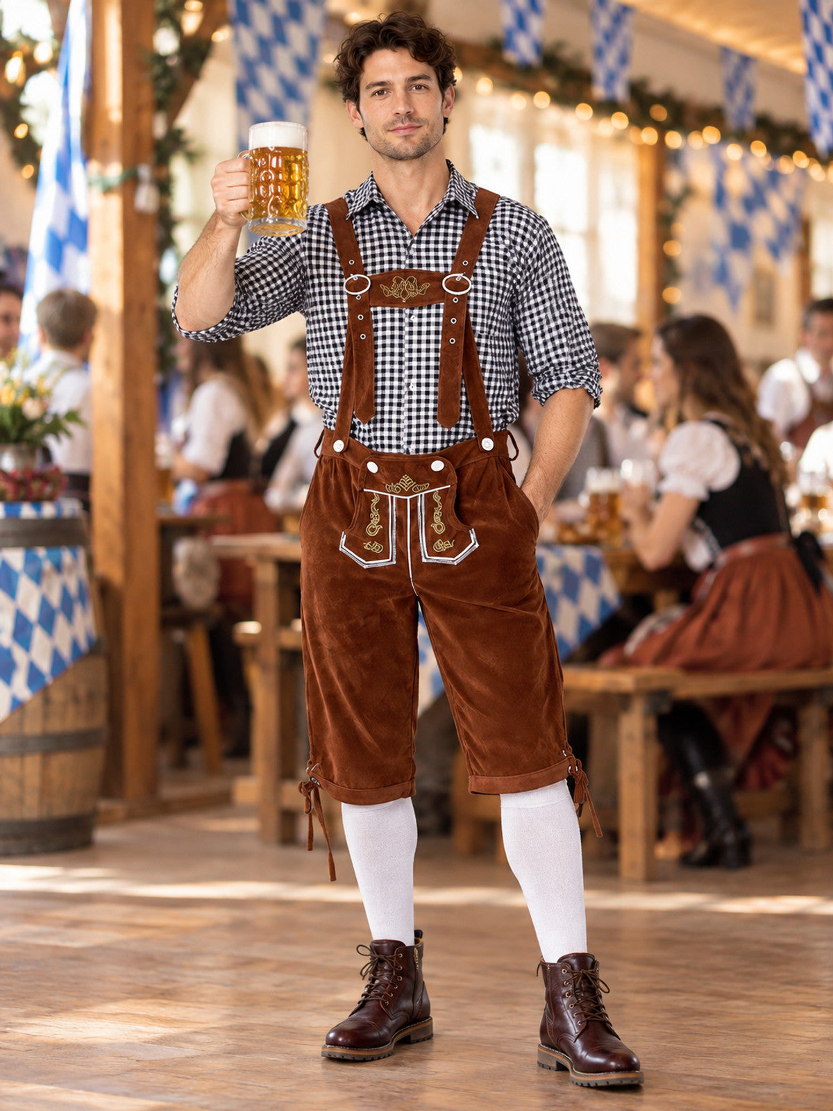 Oktoberfest Costume: Plaid Shirt and Breeches Shorts