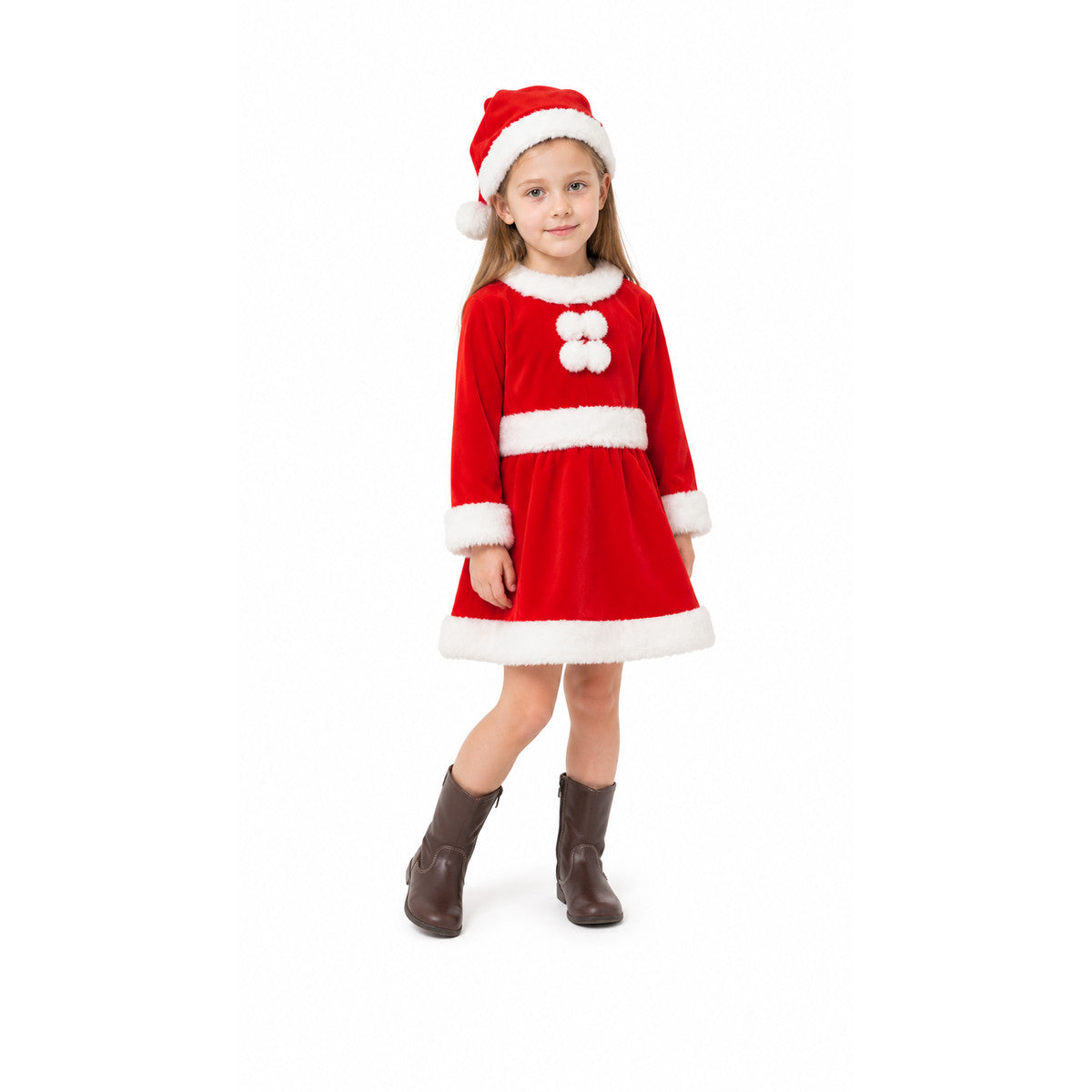 Children's Santa Claus Costume with White Trim Costumes detail