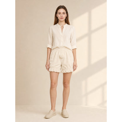 Women's bloomer shorts with ruffles and a tail lifestyle view