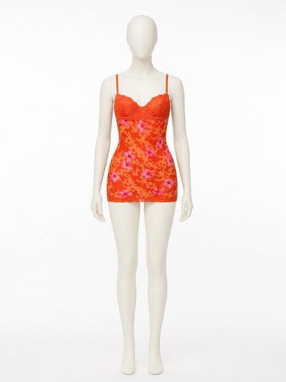 Thin-Strap Top with Cups and Floral Print product detail