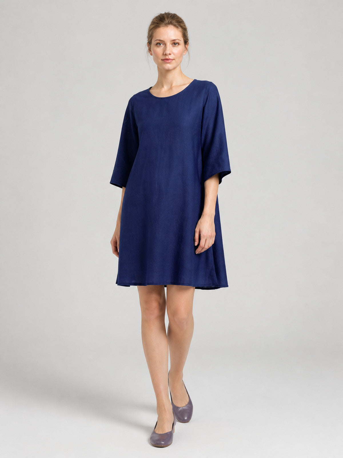 Blue Loose A-Line Dress with Wide Sleeves Costume Dresses detail