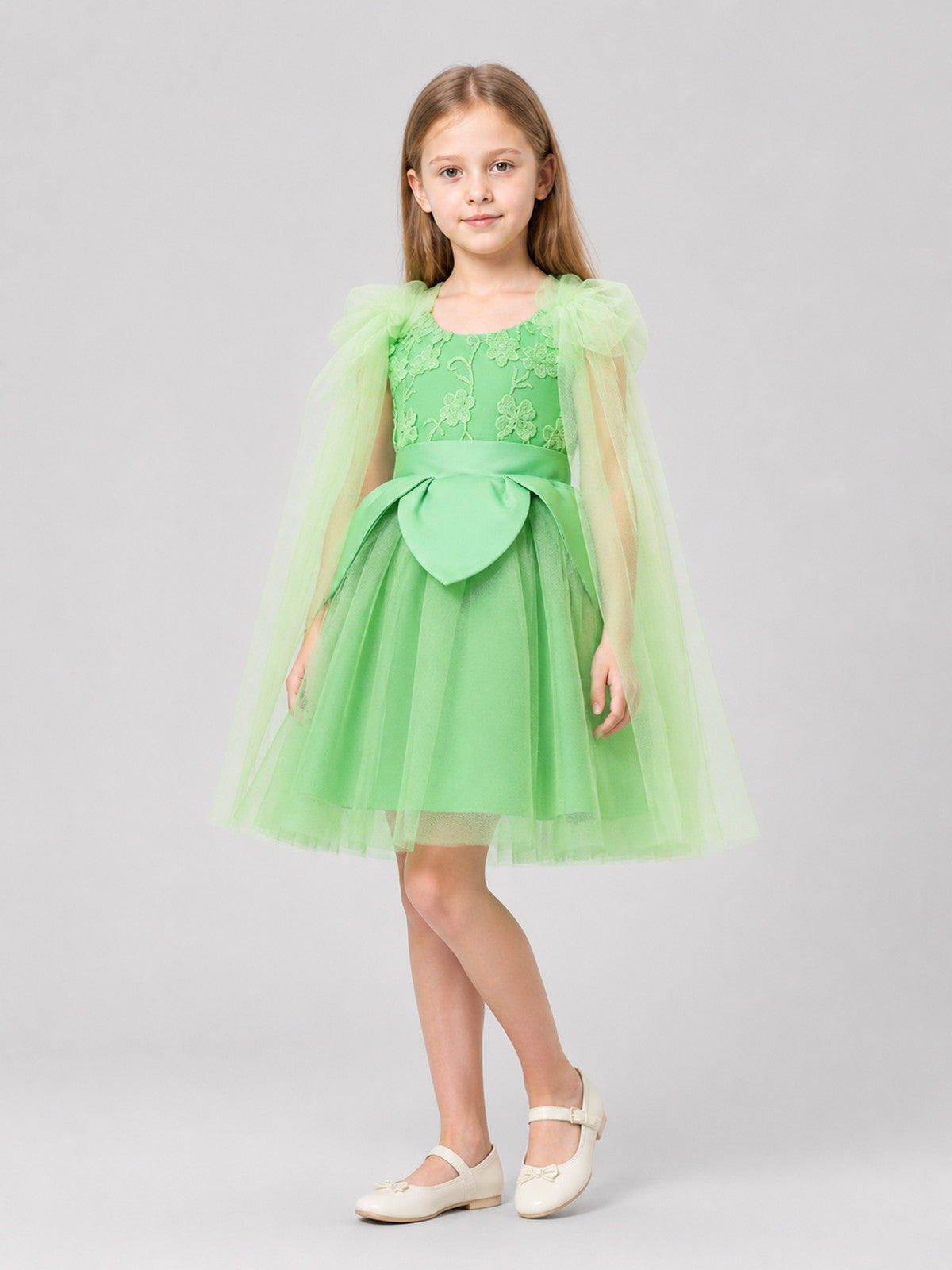 Mint Green Embroidered Princess Dress for Girls Costume Dresses detail