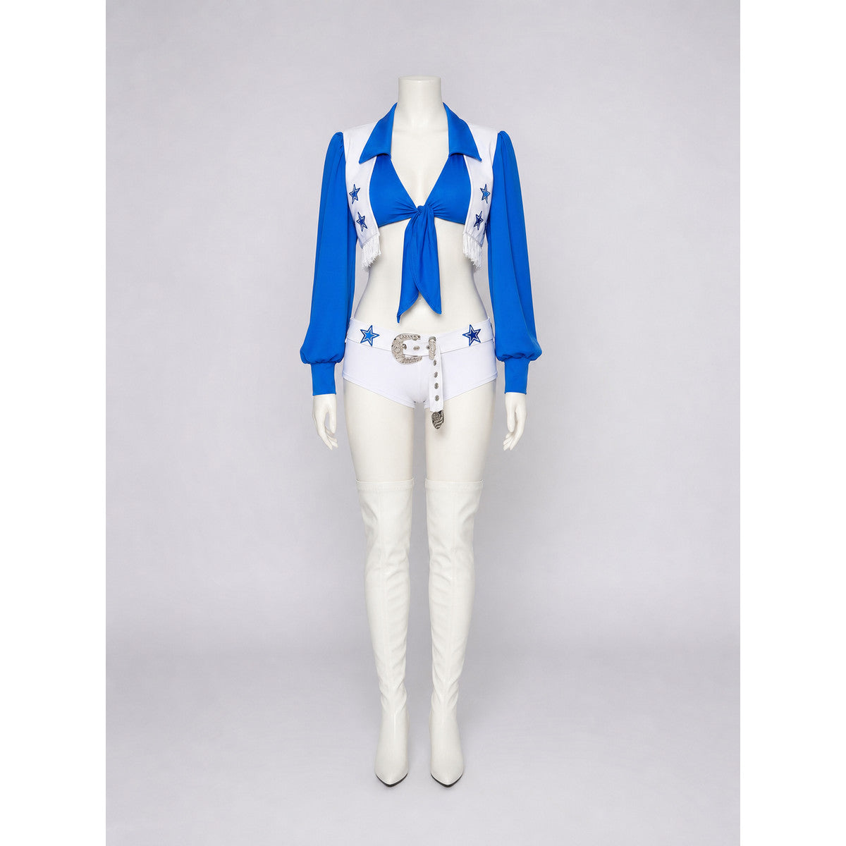 Blue and White Stage Costume with Stars and Fringe