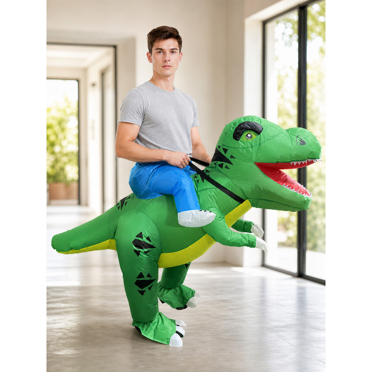 Green Inflatable Dinosaur Costume, One Size lifestyle