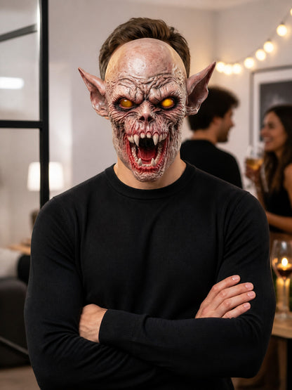 Halloween Monster Mask with Open Mouth and Fangs lifestyle view