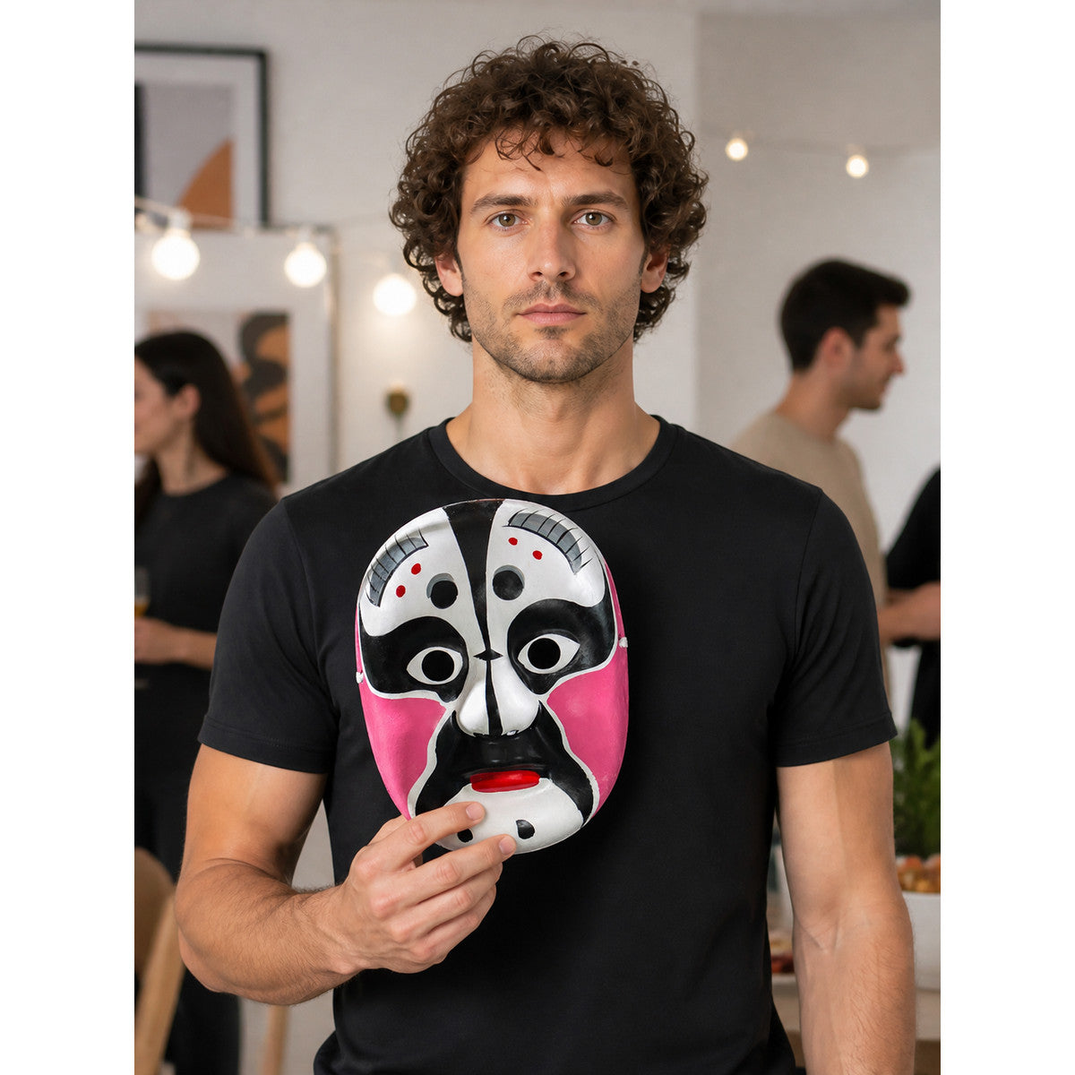 Carnival Mask with Painted Design in Chinese Opera Style lifestyle view