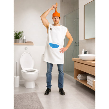 Halloween Toilet Costume with Orange Hat lifestyle view