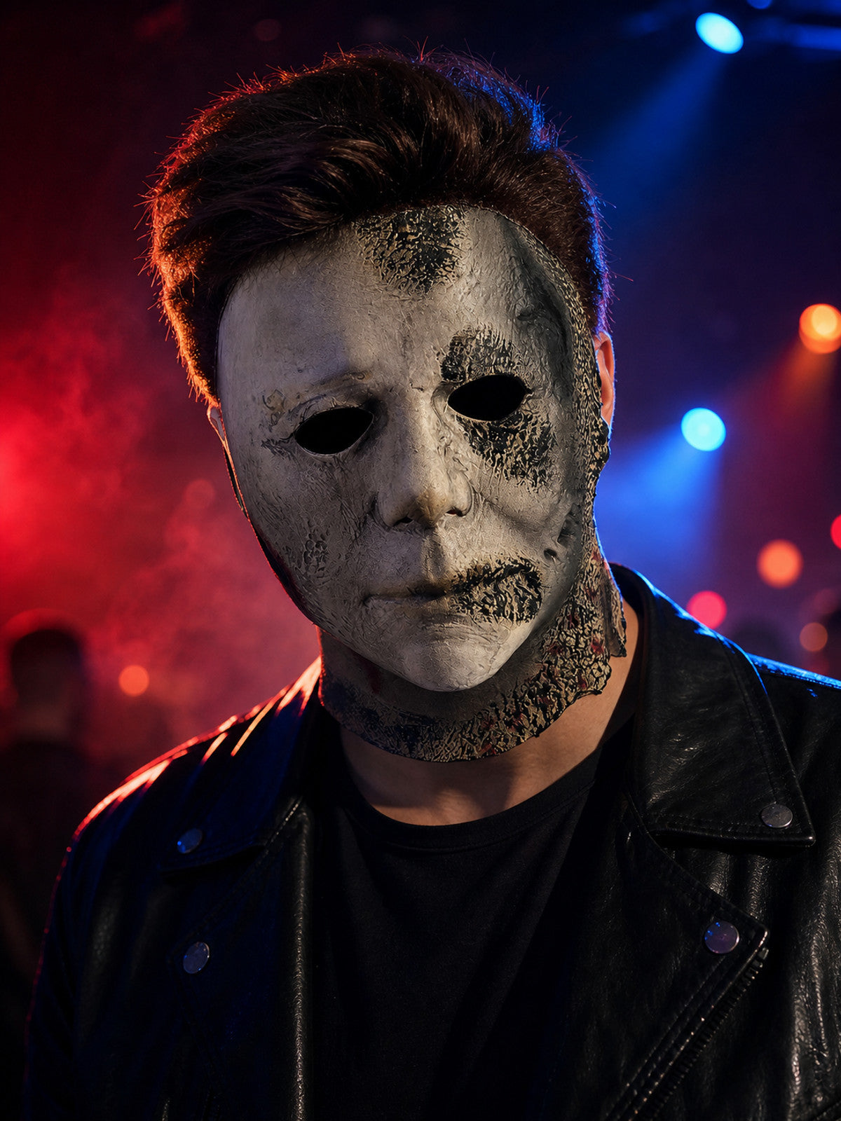 Red Face Mask with a Realistic Scary Face