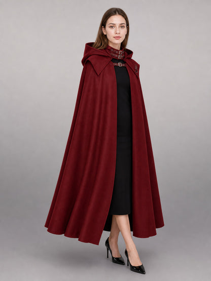Red Gothic Carnival Cloak with Hood