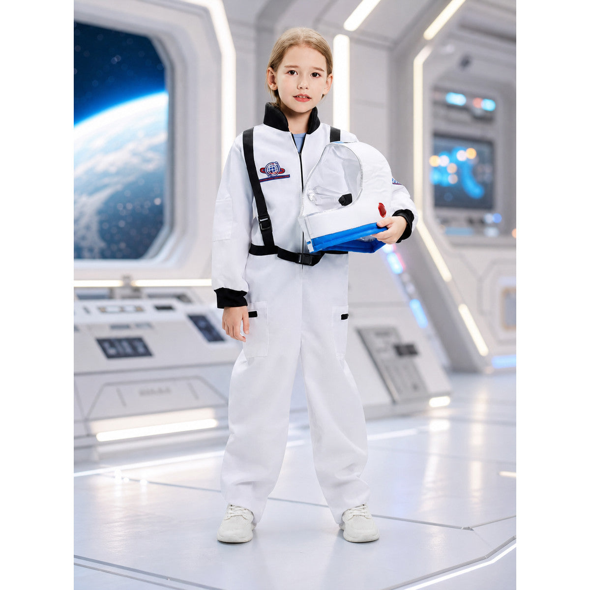 Children's Astronaut Costume with Helmet for Halloween lifestyle view
