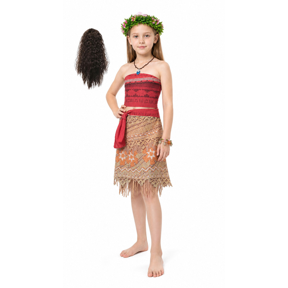 Children's Carnival Costume with a Top and Fringed Skirt Costumes detail