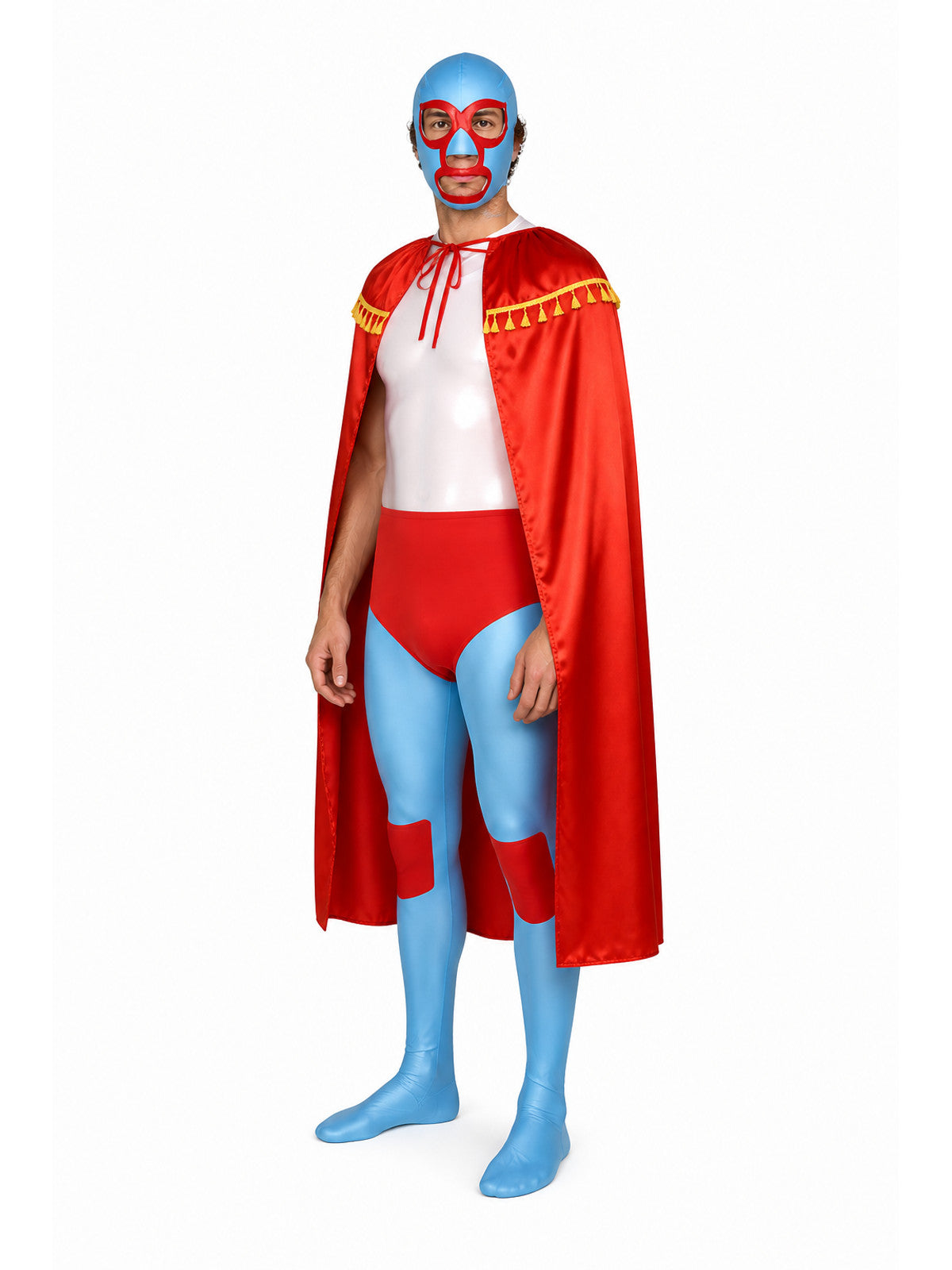 Mexican Wrestler Costume with Mask and Cape