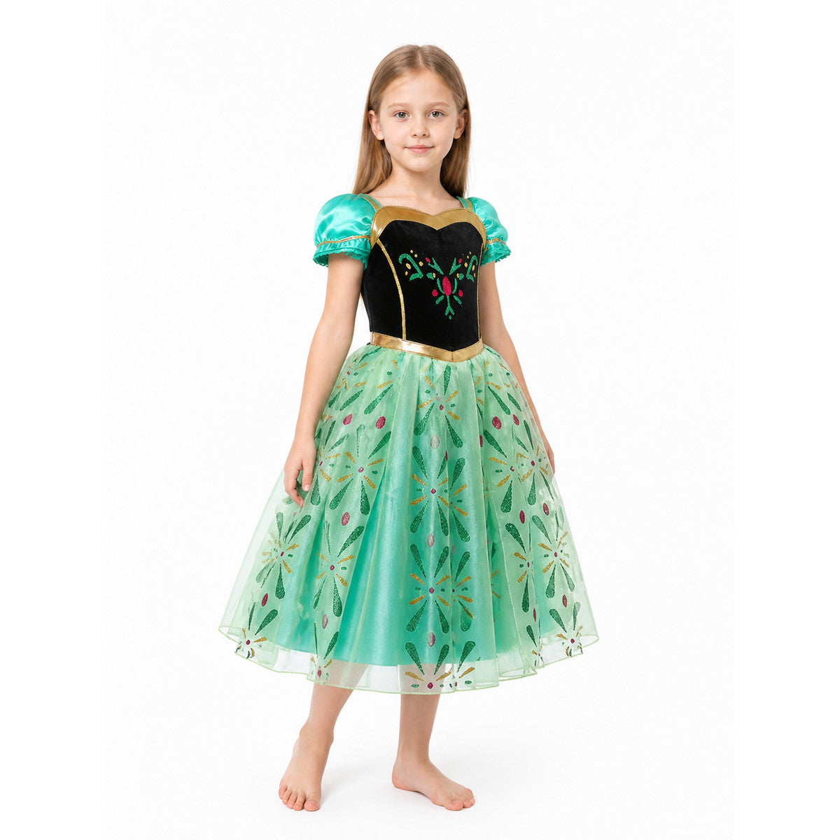 Princess Dress with Full Skirt and Puff Sleeves Costume Dresses detail