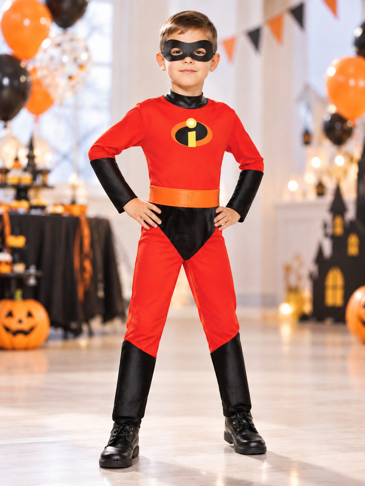 Kids' Superhero Carnival Costume Red with Mask