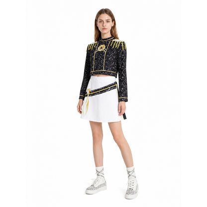 Cosplay Costume with Top and Skirt, Black and Gold lifestyle