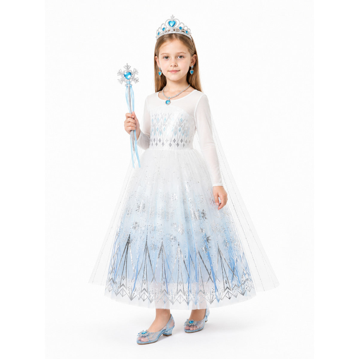 Elsa Dress with Snowflakes for Parties Costume Dresses detail