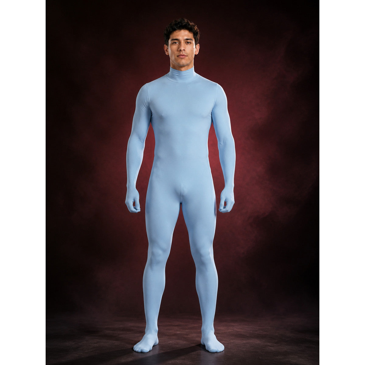 Unisex Light Blue Full Body Hooded Bodysuit Costume for Halloween main product view