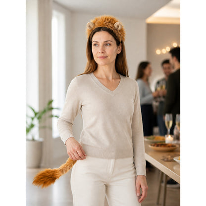 Brown Lion Carnival Headpiece lifestyle view