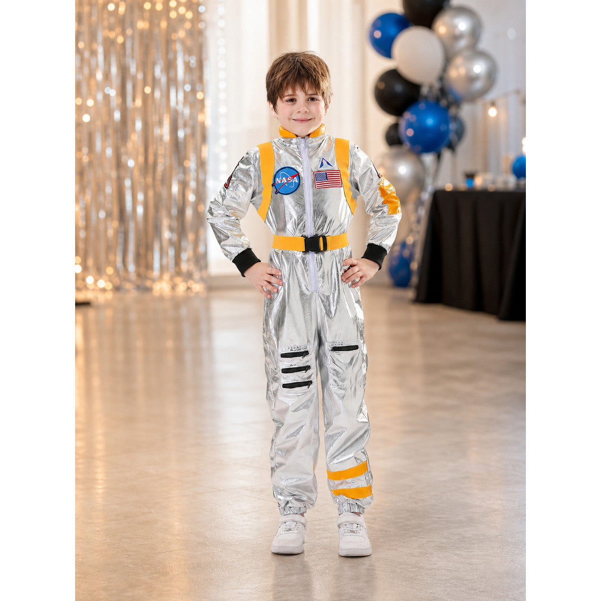 Silver Astronaut Costume with NASA Patches