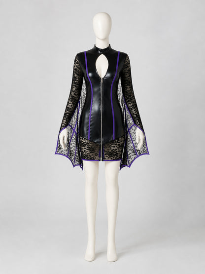 Witch Costume with Bat Wings, Sizes S-L side view