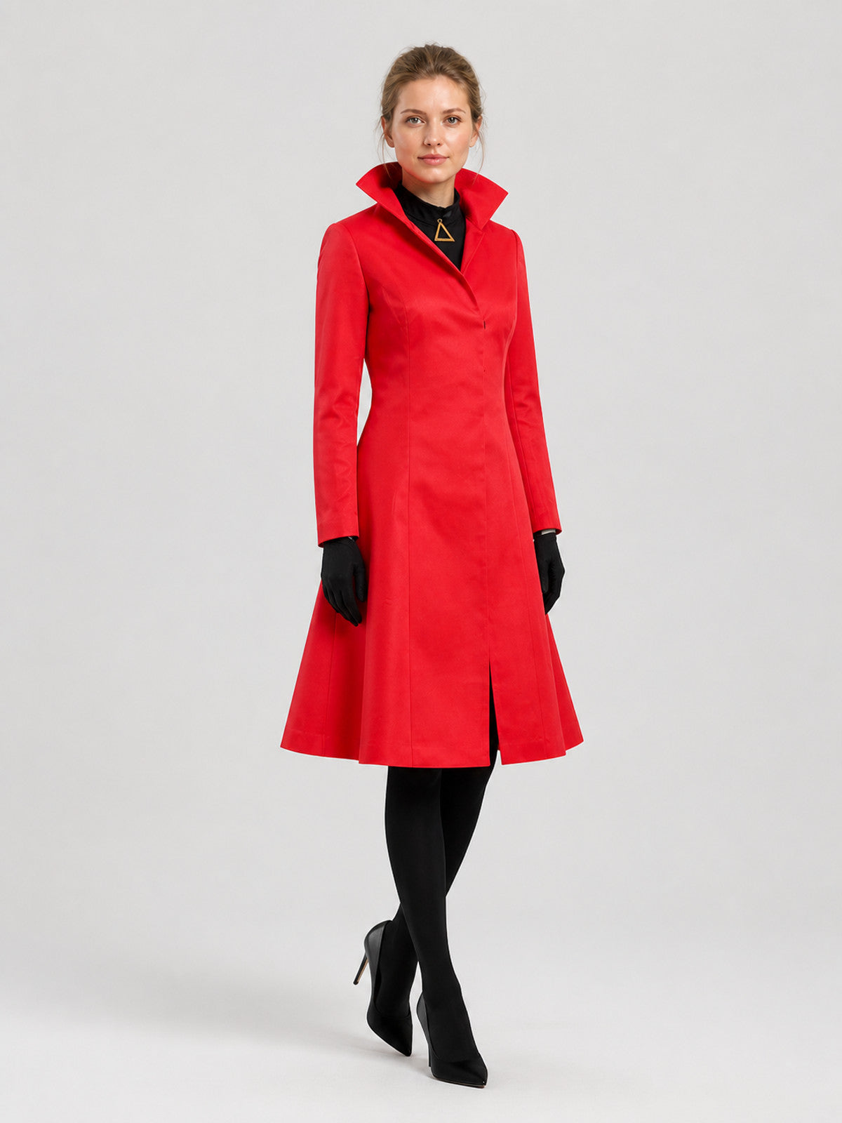 Red Long Cosplay Coat with a Stand Collar Costumes detail