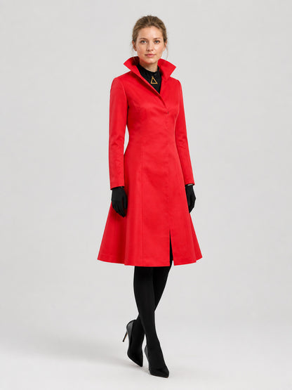 Red Long Cosplay Coat with a Stand Collar Costumes detail