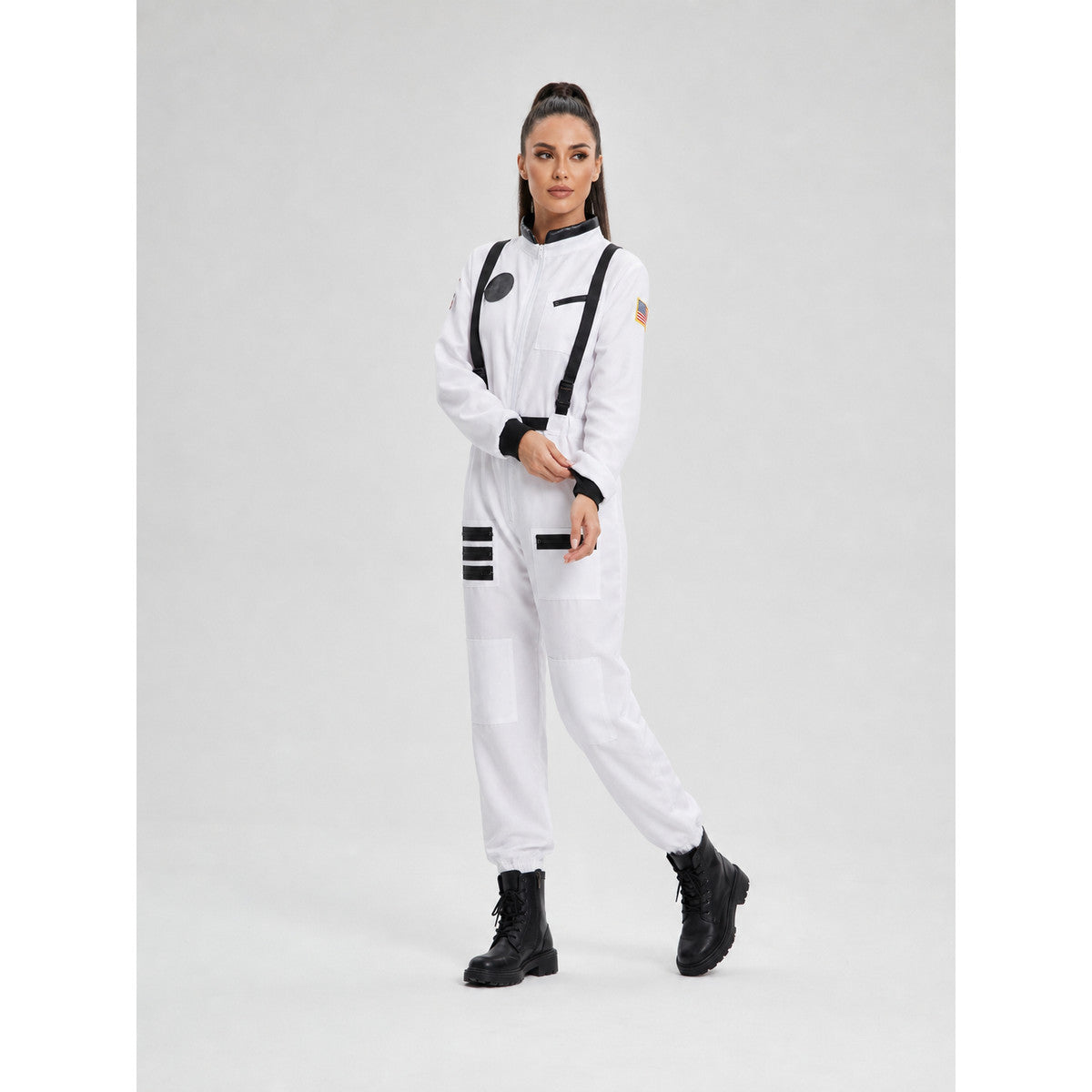 Astronaut Jumpsuit with Pockets and Emblems