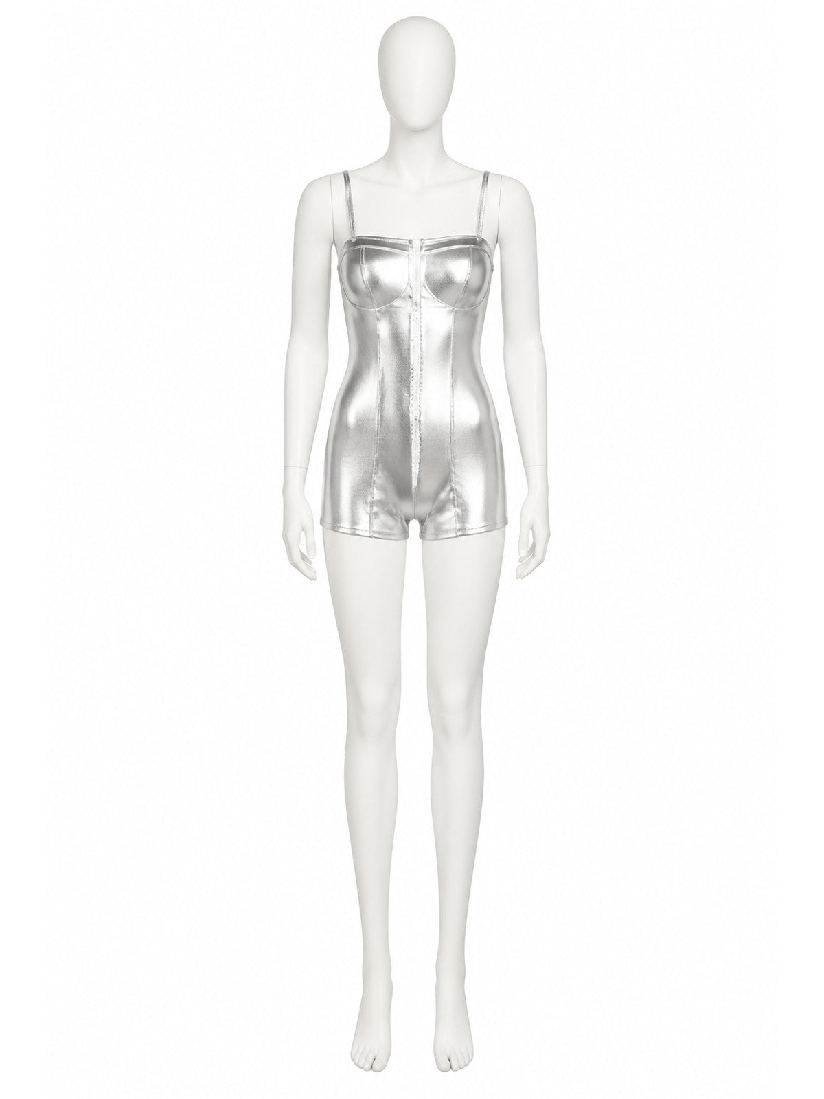 Silver cosplay romper with wings