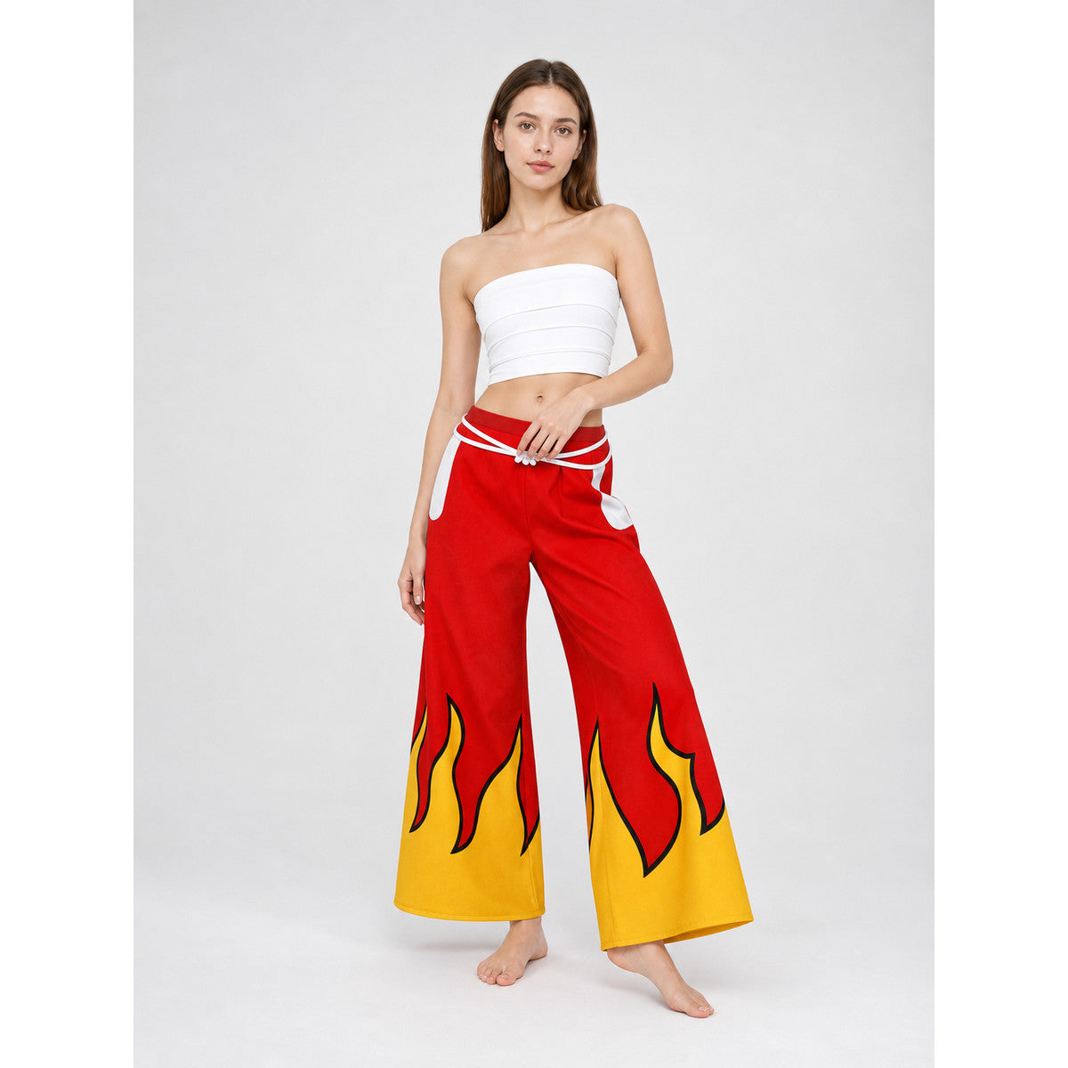 Erza cosplay costume from Fairy Tail with wide-leg pants