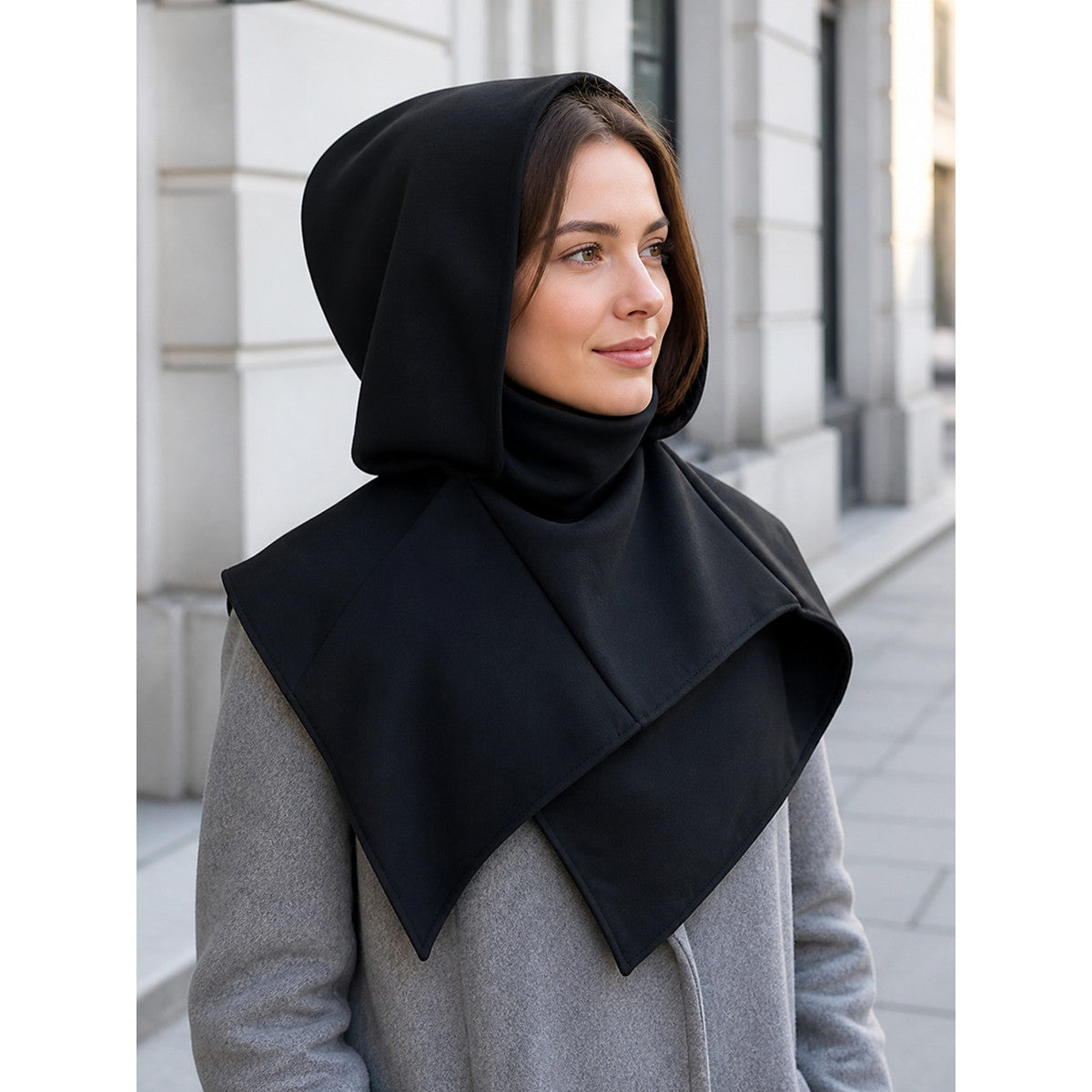 Black Triangular Hooded Cloak for Cosplay lifestyle view 2
