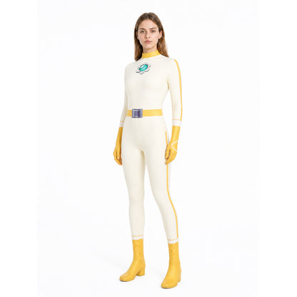 Princess Peach cosplay jumpsuit with a floral pattern Costumes detail