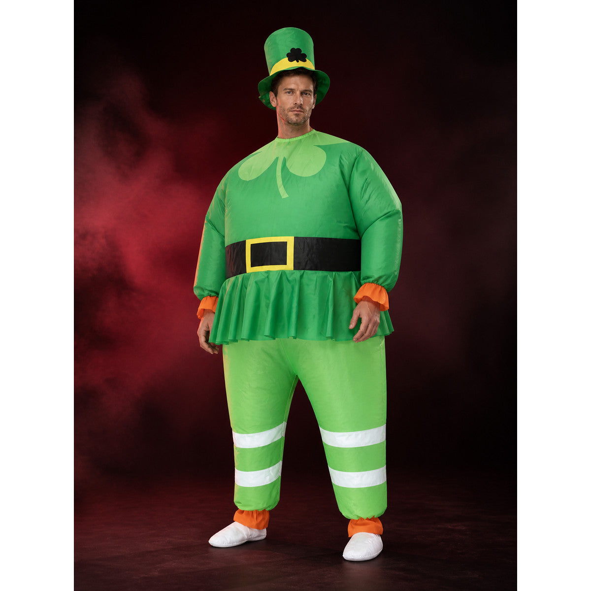 Inflatable Leprechaun Costume Set For Halloween - Includes Hat & Shoe Covers main product view