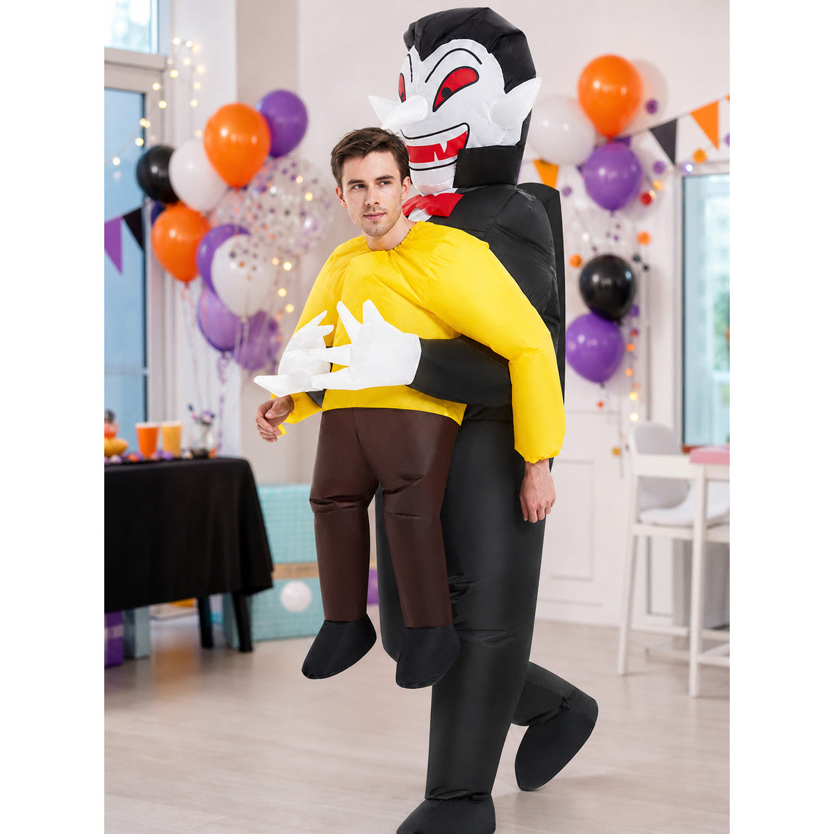 Inflatable "Vampire Carrying a Person" Costume for Parties lifestyle view