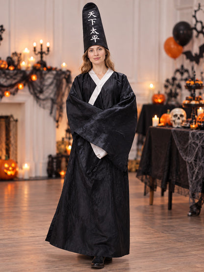 Halloween Carnival Costume: Black Robe, Hat