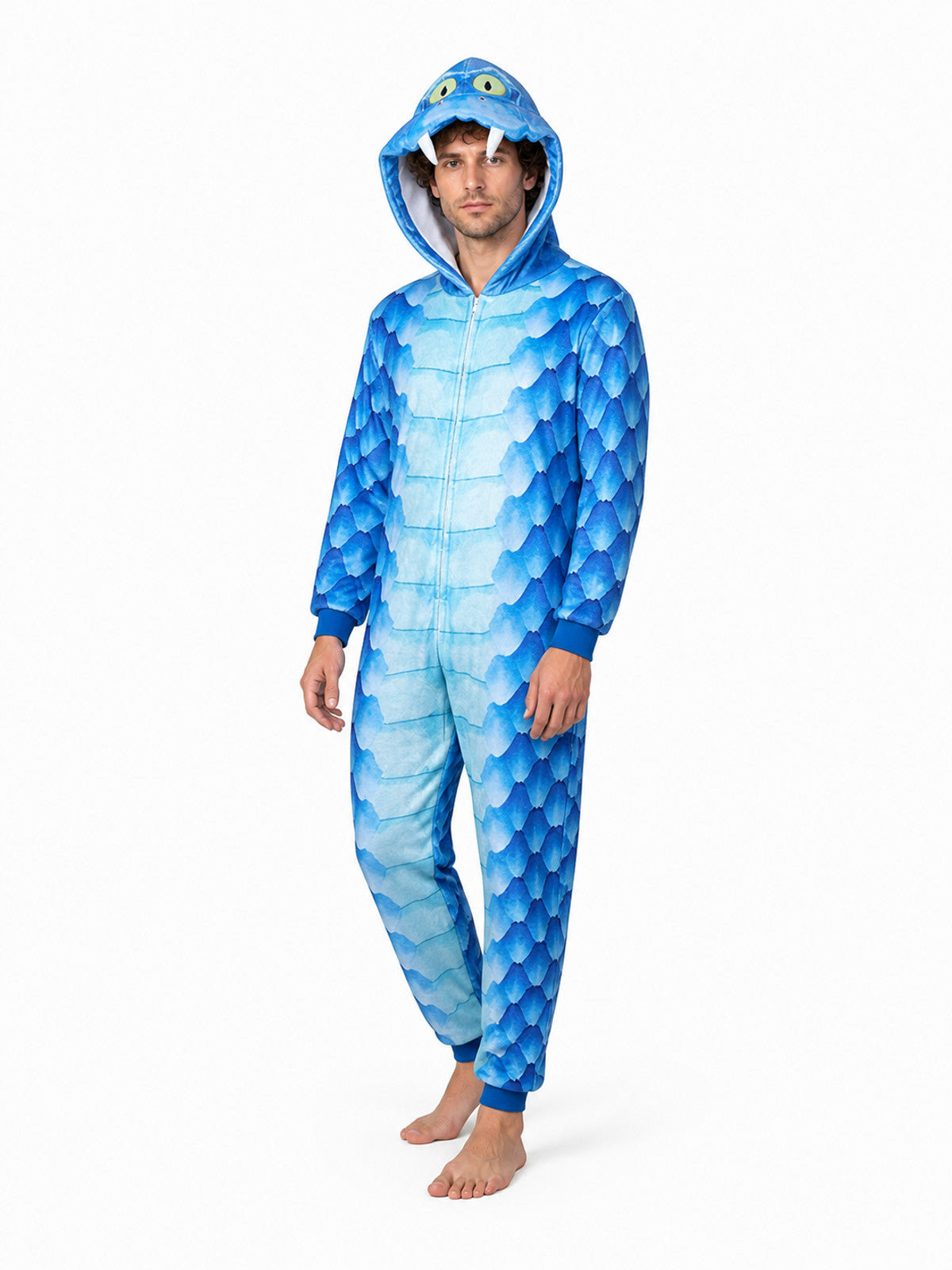 Snake Kigurumi with Hood, Zipper, and Scaly Print product detail