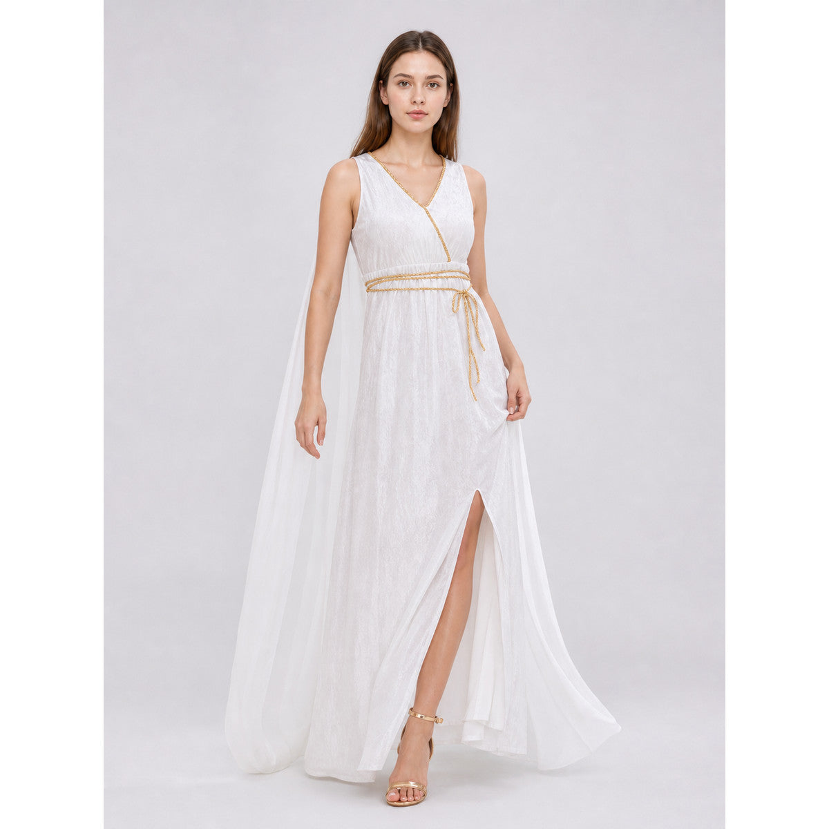 Greek-Style Dress with Gold Accents